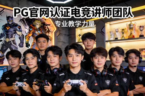 PG官网认证电竞讲师团队合影，展示专业教学力量